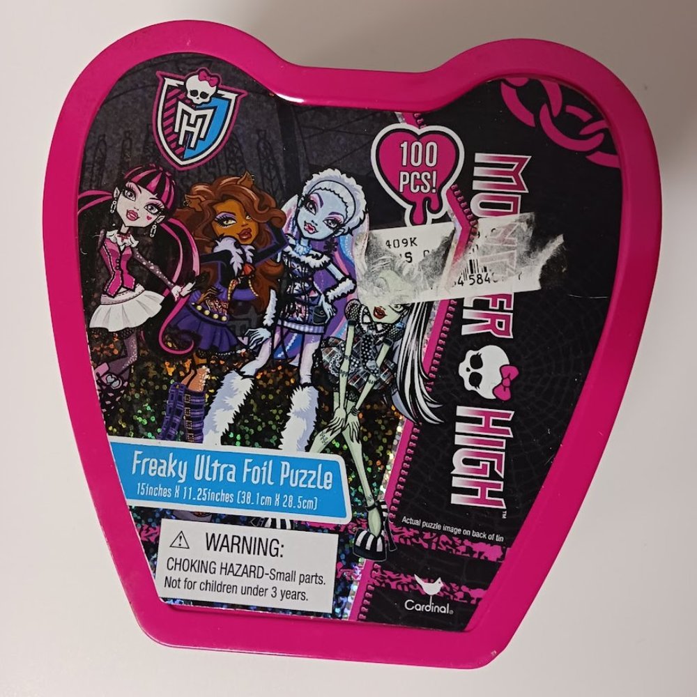 Monster High Doll foil puzzle w/ reusable tin container